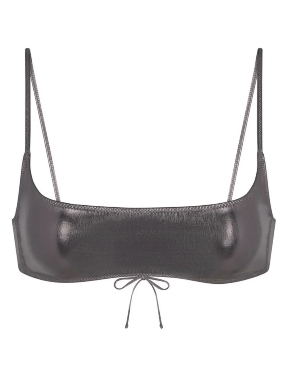 SKIMS Metallic micro scoop bikini top